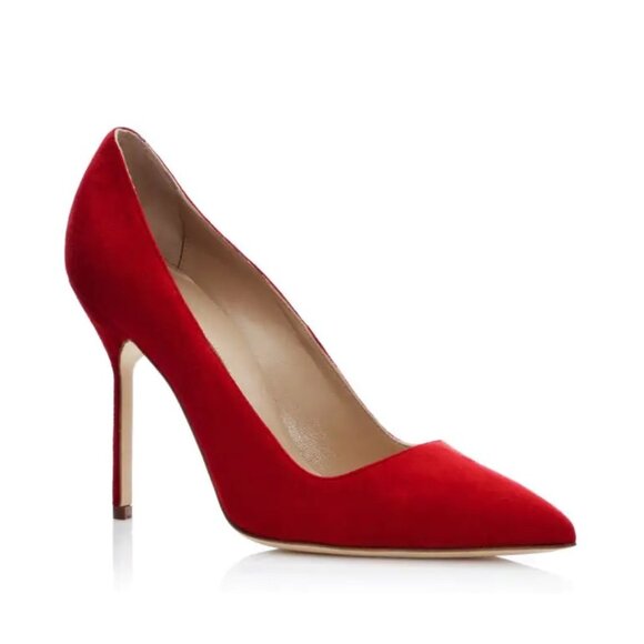 Kate Spade Red Suede Stiletto Heels - Picture 1 of 14